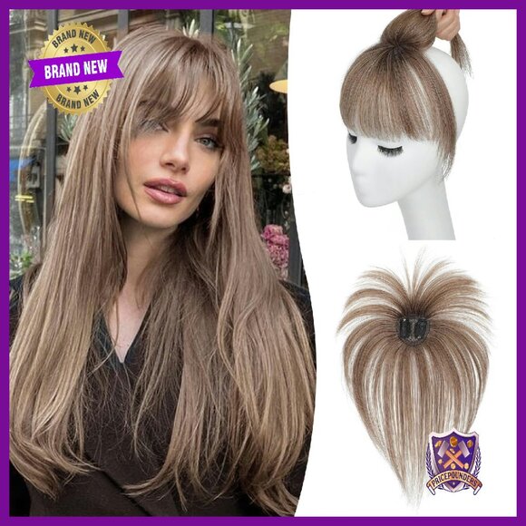 Real Human Hair Clip-In Bangs with 360° Coverage 2 Secure Clips